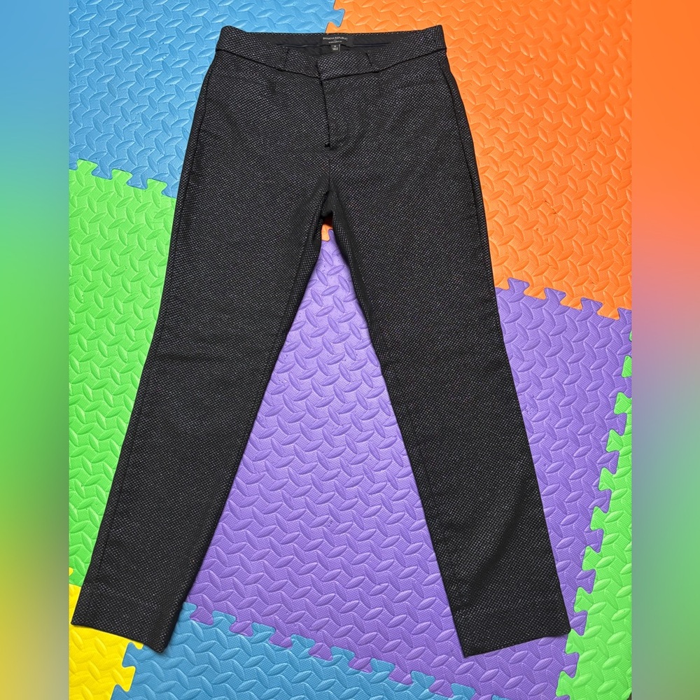 Banana Republic Sloan Curvy Fit Black Textured Trousers